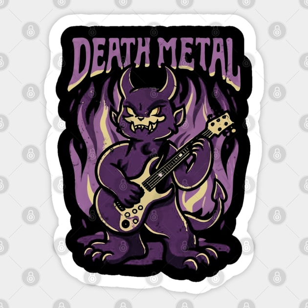 Death Metal Satanic Baphomet Cat Sticker by Aldrvnd